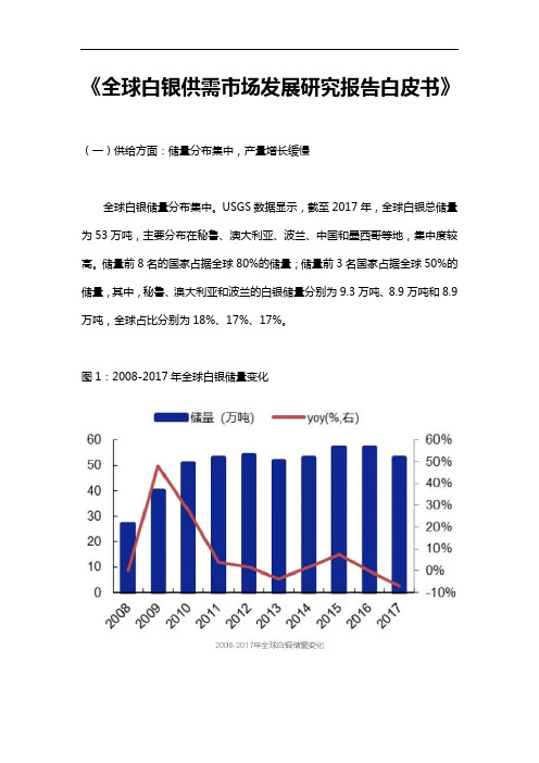 《全球白银供需市场发展研究报告白皮书》