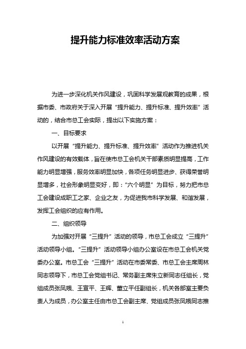 提升能力标准效率活动方案