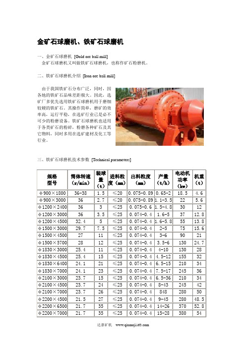 金矿石球磨机粉磨技术