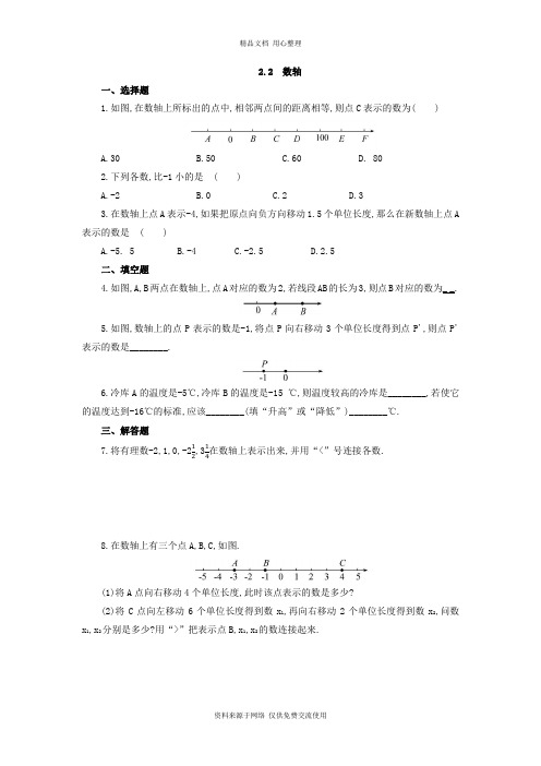 2华东师大版初中数学七年级上册专题训练.2 数轴