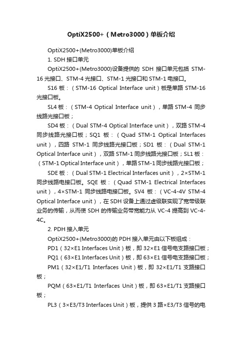 OptiX2500+(Metro3000)单板介绍