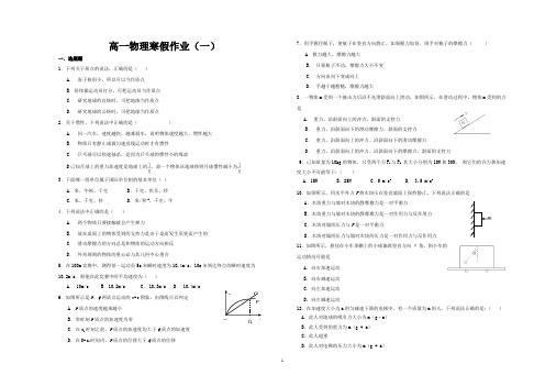 高一物理寒假作业