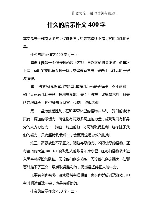 什么的启示作文400字