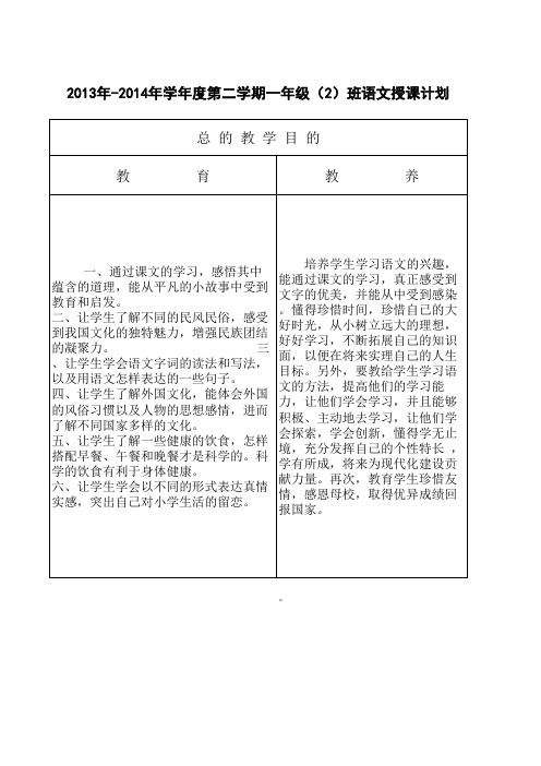 一年级语文下册教育教养