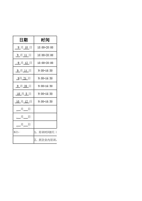 电工中级技能课程表