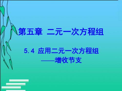 5.4 应用二元一次方程组——增收节支