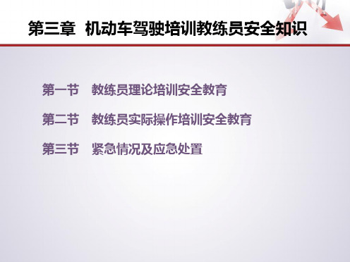 《道路运输从业人员安全培训教材》课件：第三章 机动车驾驶培训教练员安全知识(人民交通出版社)