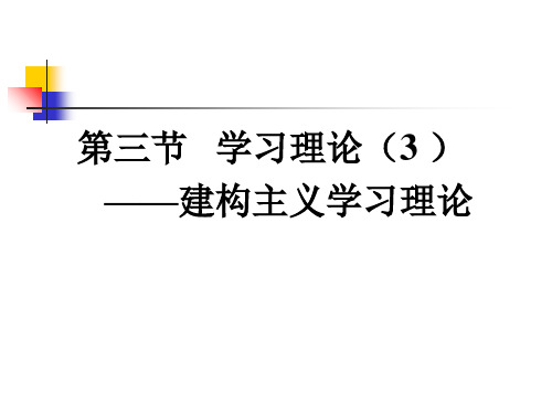 教育心理学第3章学习理论3建构主义理论PPT课件