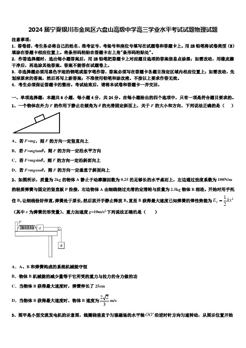 2024届宁夏银川市金凤区六盘山高级中学高三学业水平考试试题物理试题