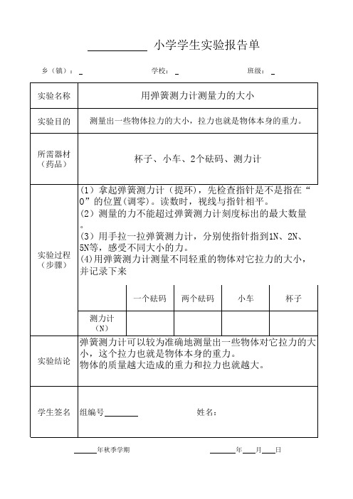 用弹簧测力计测量力的大小