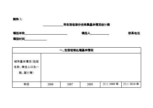 垃圾分类收集情况统计表