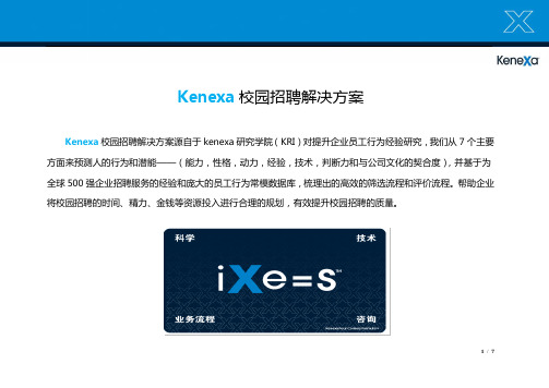 Kenexa校园招聘测评建议