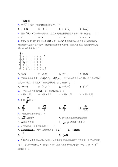 【鲁教版】八年级数学上期中试卷(含答案)(1)