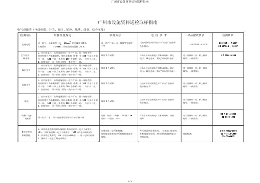 广州市设备材料送检取样指南