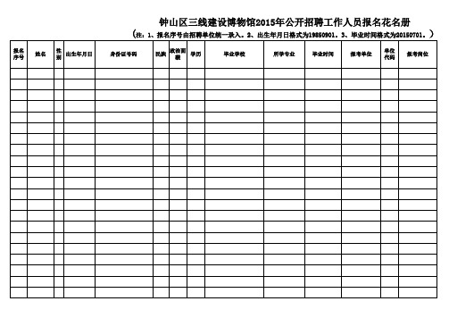 招聘人员花名册模板