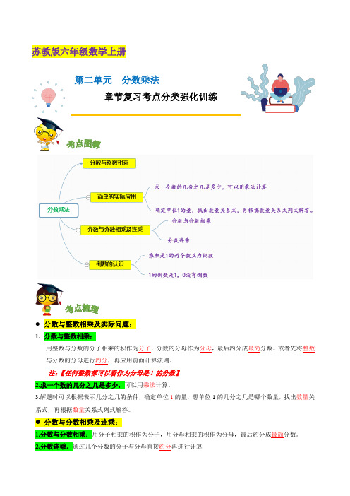 第二单元《分数乘法》章节复习—六年级数学上册考点分类强化训练