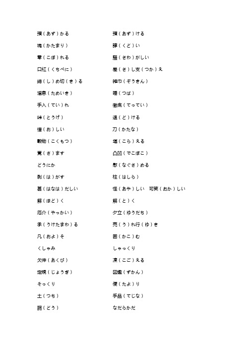 N2核心重点词汇