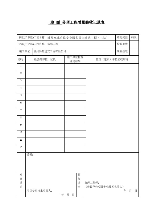 全部质量验收记录表