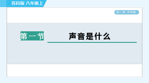 苏科版八年级物理上册第一章《声现象》习题课件
