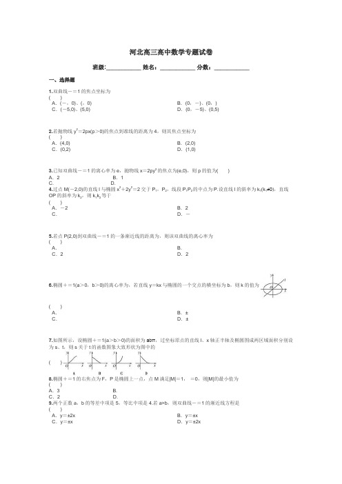 河北高三高中数学专题试卷带答案解析
