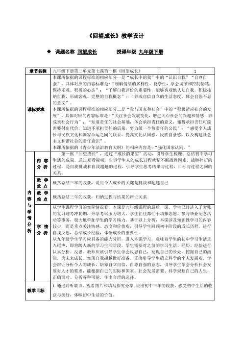 人教2011版道德与法治九年级下册《第三单元 走向未来的少年 第七课 从这里出发 回望成长》_2