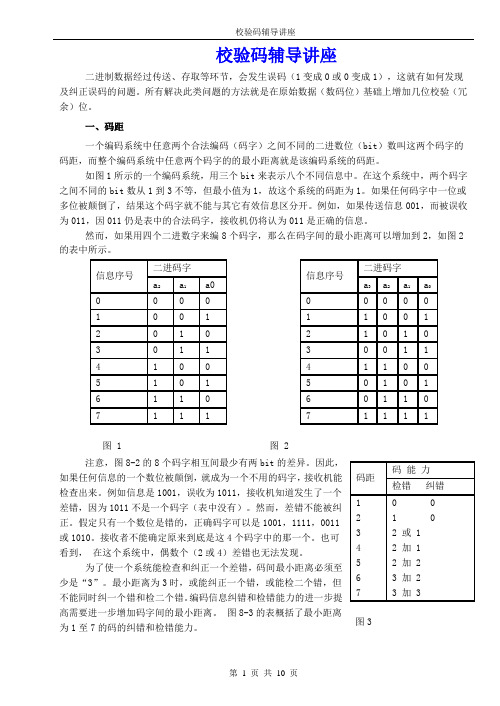 校验码辅导讲座