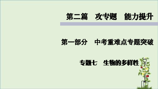 人教版初中生物中考复习 专题 生物的多样性