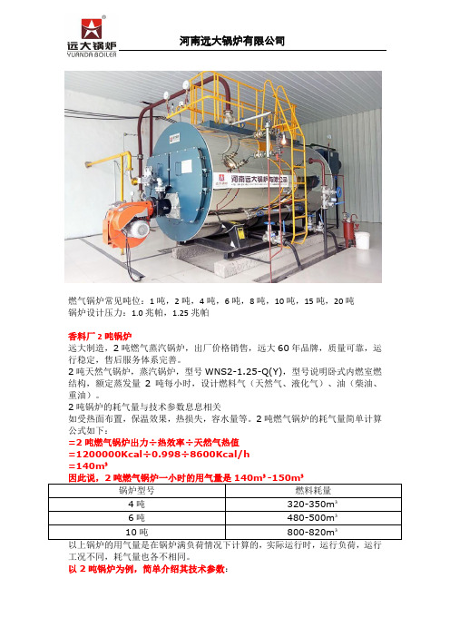 燃气锅炉燃料消耗量