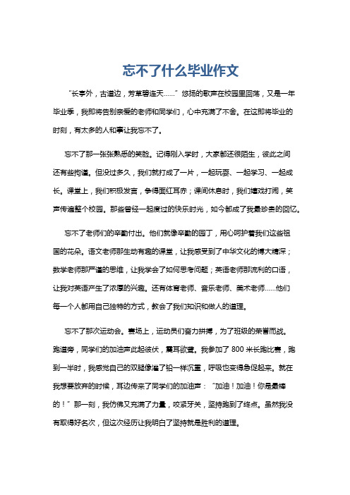 忘不了什么毕业作文