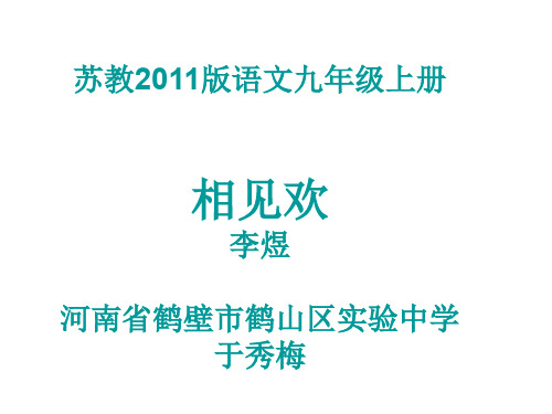 语文苏教版九年级上册《相见欢(李煜)》课件公开课