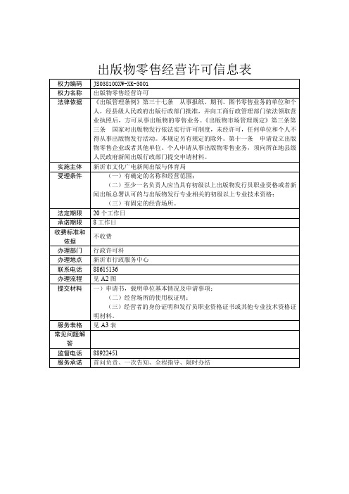 出版物零售经营许可信息表.doc