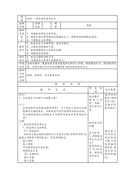 配合的术语及定义