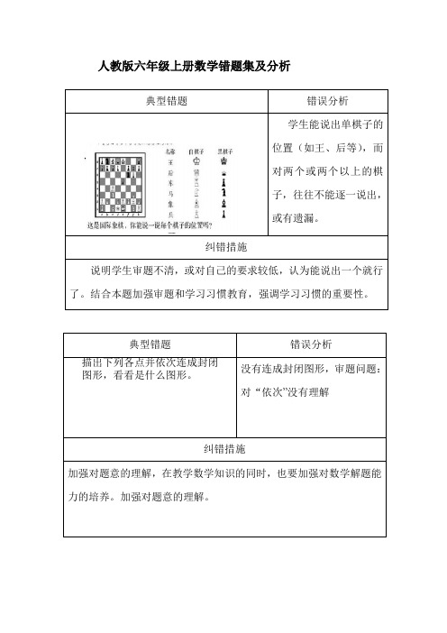 人教版六年级上册数学错题集及分析1