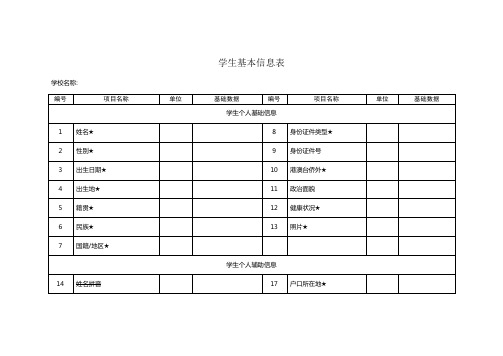 学生基本信息登记表