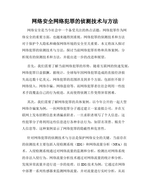 网络安全网络犯罪的侦测技术与方法