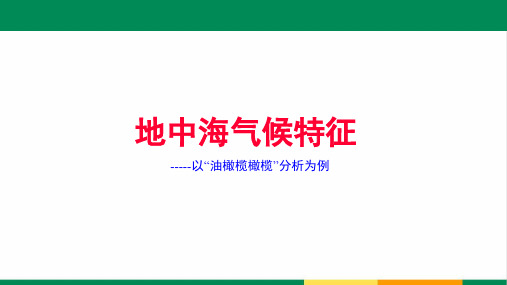 高中地理精品微课地中海气候特征PPT课件