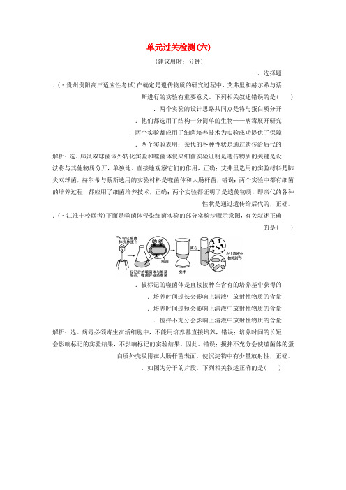 人教通用版2020版高考生物新探究大一轮复习单元过关检测六含解析