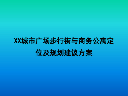 合肥信地城市广场步行街与商务公寓定位及规划参考课件