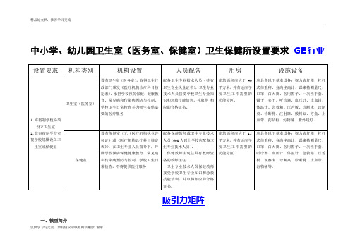 最新中小学医务室设置要求