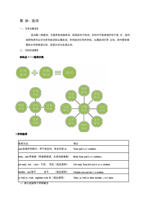 2021小升初英语总复习第十一讲连词知识点讲解+练习.docx