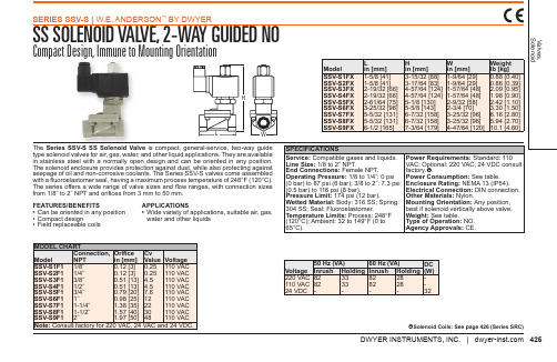 杰威尔仪器公司SS双向引导式阀门系列Solenoid Valve说明书