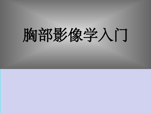 胸部影像学入门ppt课件