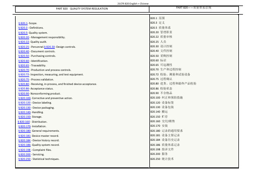 21CFR 820 English + Chinese