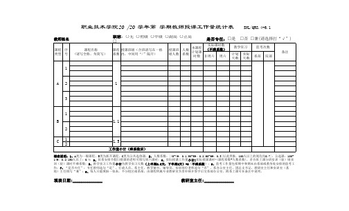 课时量统计表