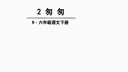 人教版六年级语文下册2 匆匆