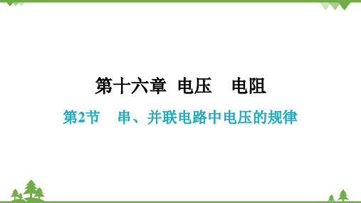 人教版初中物理九年级全册第十六章电压电阻第2节串、并联电路中电压的规律习题课件