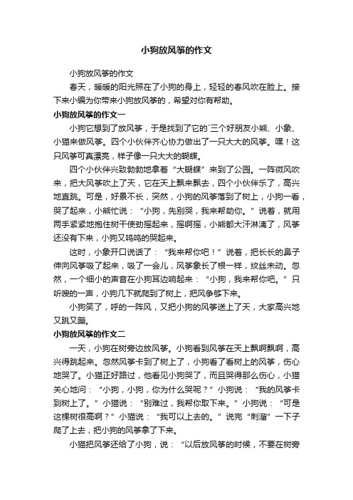 小狗放风筝的作文