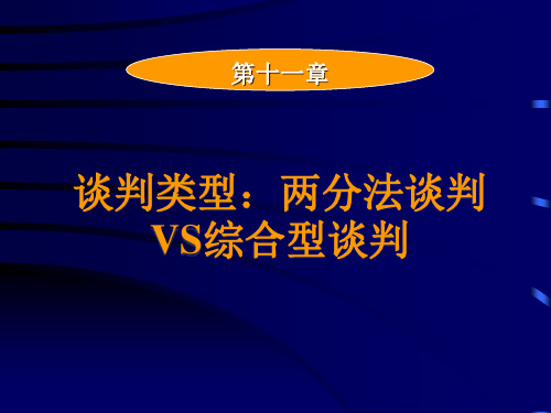 国际商务(英文版数字教材版)教学课件第11章 两分法谈判VS综合型谈判