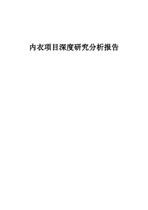 2024年内衣项目深度研究分析报告