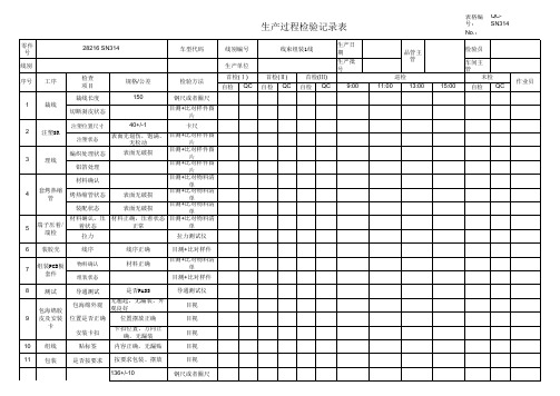 生产过程检验记录表